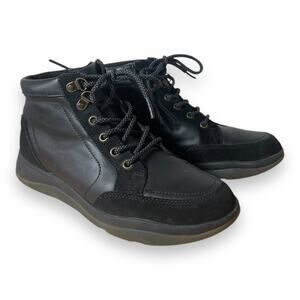 Vionic Whitley Black Side Zip Front Lace Repellent Womens High Top Sneakers 8.5